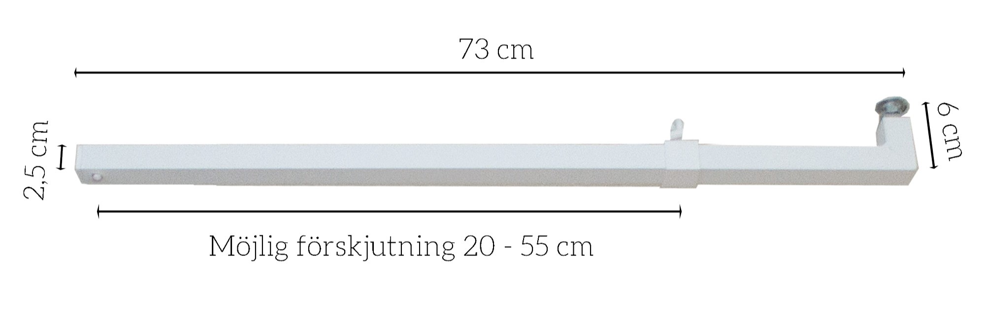 Vrida Zero Short vit med måttangivelser